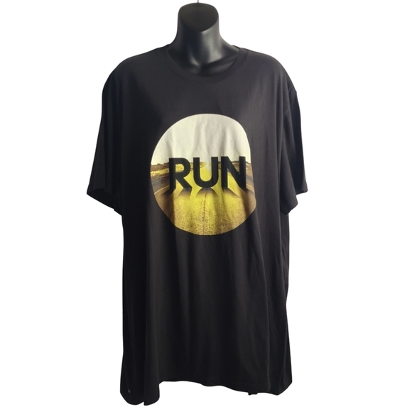 Nike Other - Nike Run T-Shirt Size 2X Regular Fit Black GRAPHIC PRINT "RUN" Shortsleeve